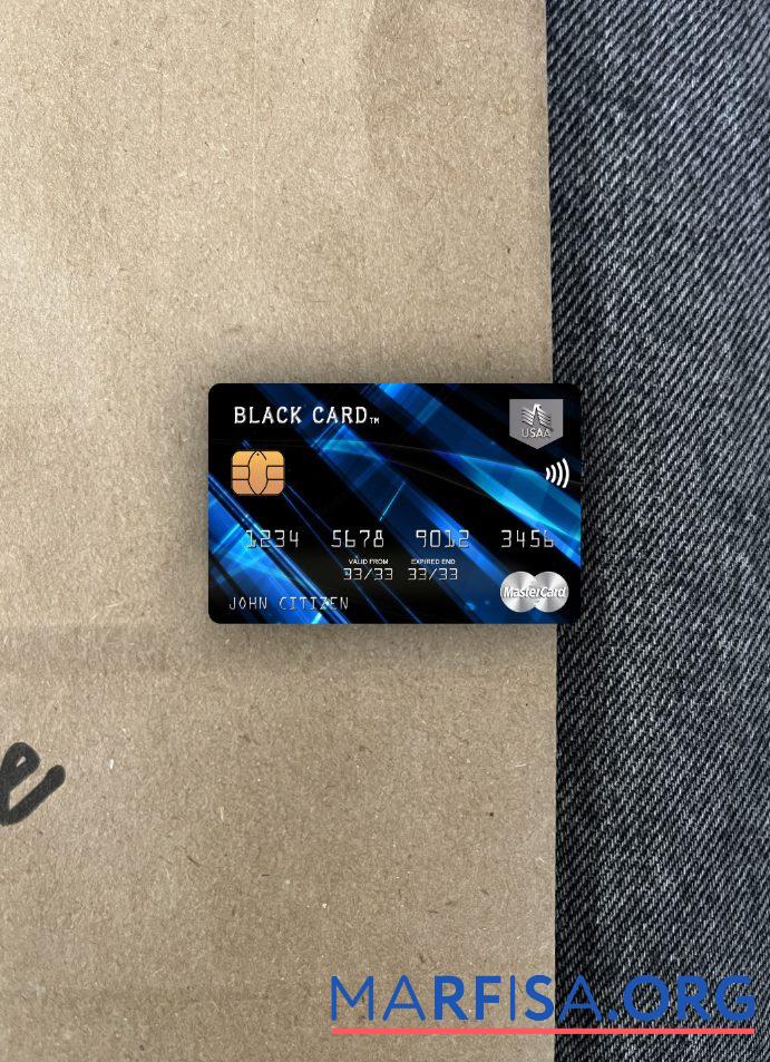 Blank USA USAA bank mastercard photolook front template